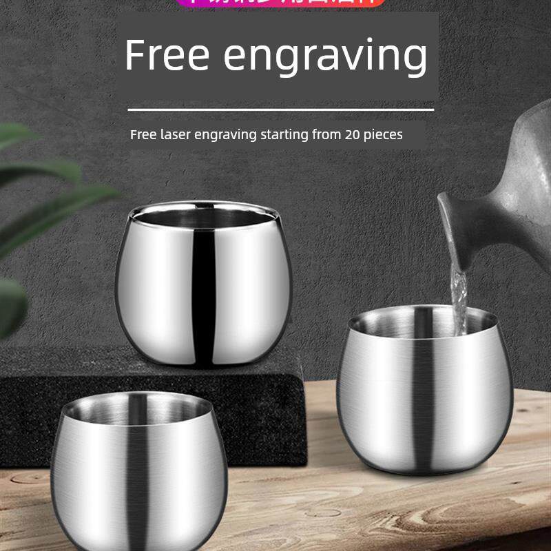 【旗舰店正品】白酒杯0.1kg不锈钢啤酒杯100ml双层家用小酒杯0.15