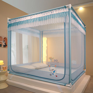 2025新款坐床蚊帐家用防摔儿童卧室1.8m蒙古包免安装全底加粗支架