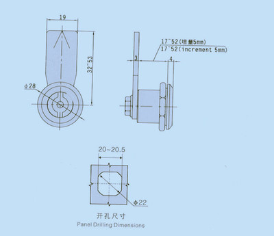 304不锈钢转舌锁电柜锁 三角锁一字锁 配电工具箱锁MS705垃圾箱锁