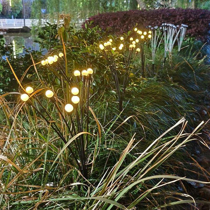 太阳能地插摇摆灯一托四星爆萤火虫灯户外草坪灯花园装饰灯