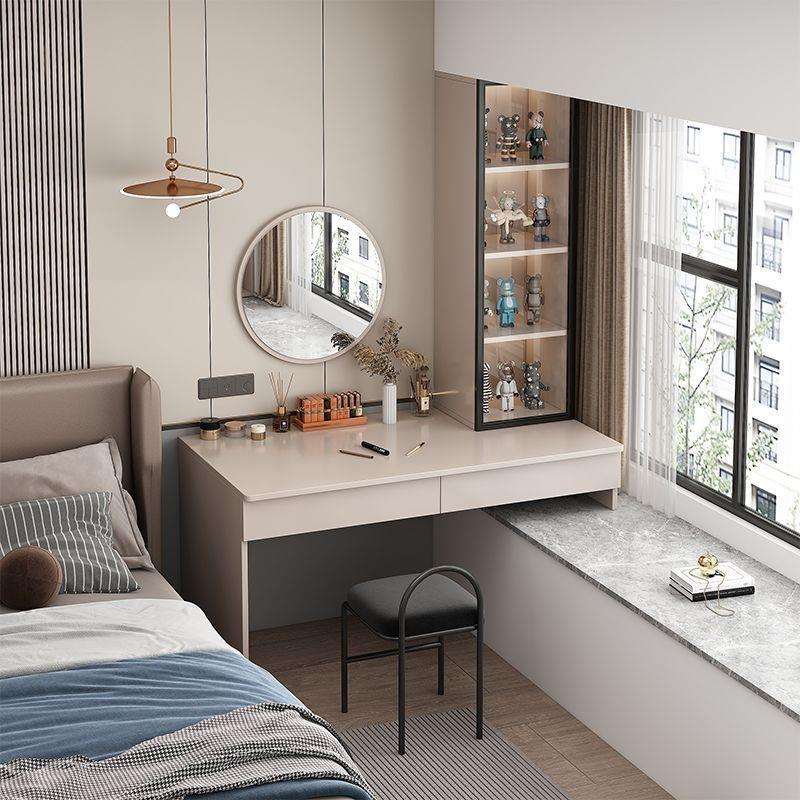 卧室飘窗改造一体梳妆台化妆台小型卧室实木柜窗台上主卧收纳柜