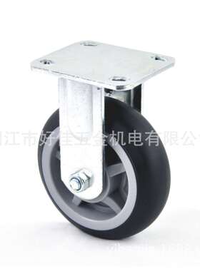 工厂直供150X50mm静音弧面黑色TPR定向脚轮