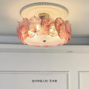 法式轻奢穆拉诺吊灯设计客厅餐厅温馨简约餐桌灯氛围彩玻璃吸顶灯