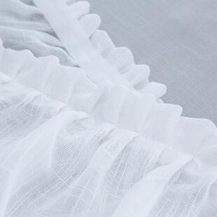 透光不透人纱窗帘免打孔魔术贴自粘式白色飘窗隔断小短帘阳台纱帘