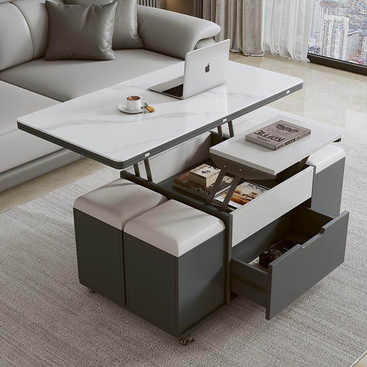 岩板升降多功能折叠茶几餐桌一体二合一客厅家用小户型可移动带凳,3C数码配件,USB灯,淘宝优惠券,粉丝福利购,淘宝优惠卷