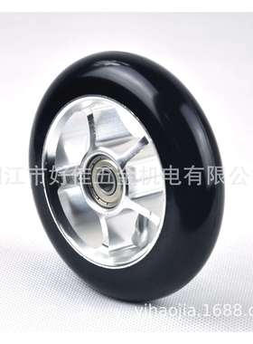 工厂直供100X24mm静音铝芯橡胶滑板车脚轮