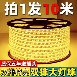 饰白光暖灯 家庭灯条led灯带220家用客厅暖光灯户外防水工程亮化装