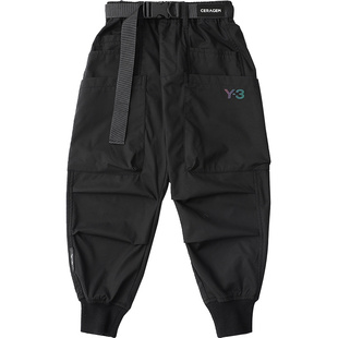 女童工装裤子2021年黑色儿童秋冬款加绒棉裤洋气休闲裤中大童长裤