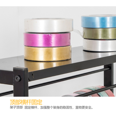 新款铁艺丝带架鲜花包装纸架缎带织带彩带收纳展示架花店用品货架