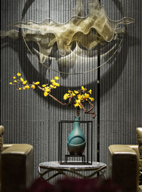 新中式桌面腊梅花瓶客厅电视柜玄关装饰品酒店茶室博古架禅意摆件