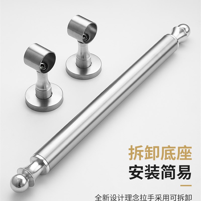 不锈钢可调拉手拉门防火门通用大门把手铁门单面拉手通道门手柄