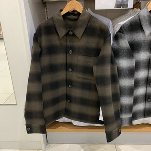 日单男装2024秋冬新款双面呢衬衫式茄克/休闲宽松外套夹克C470045