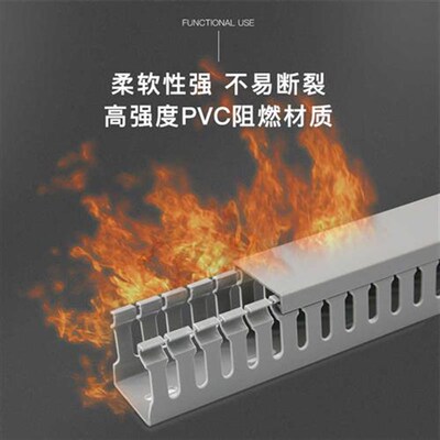 PVC线槽明装绝缘阻燃配电箱工业电气柜电线开口布线走线槽254030