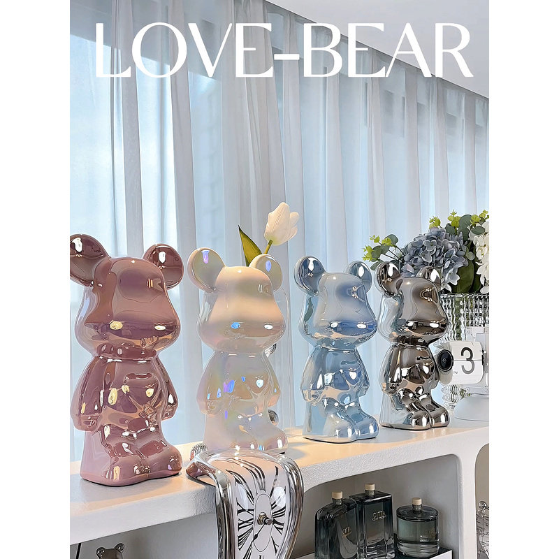 高级感暴力熊摆件家居客厅酒柜电视柜玄关装饰存钱罐轻奢新家礼物