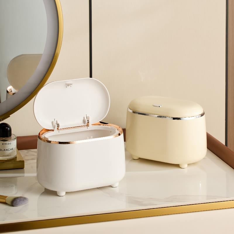 DX7L桌面垃圾桶客厅茶几办公室床头餐厅收纳筒卫生桶带盖可爱卧室