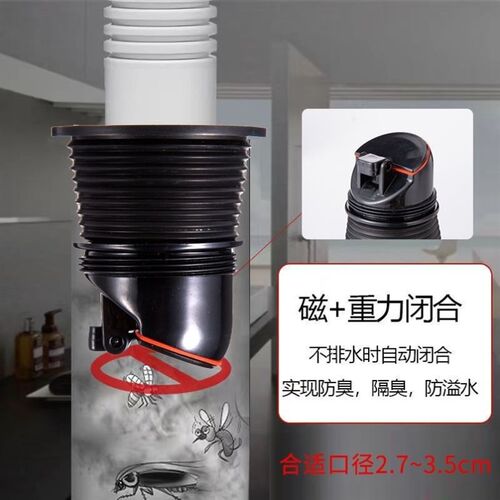 洗手盆下水道反味神器下水止逆阀50管接头防返水隔臭下水管台盆防
