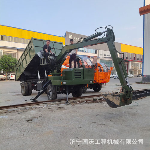 源头厂家龙门吊随车挖 自装自卸轮胎挖掘机 16吨20吨四不像随车挖