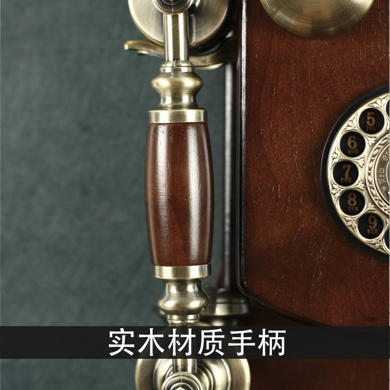 创意时尚欧式仿古电话机复古家用无线插卡老式客厅古董固定壁挂机