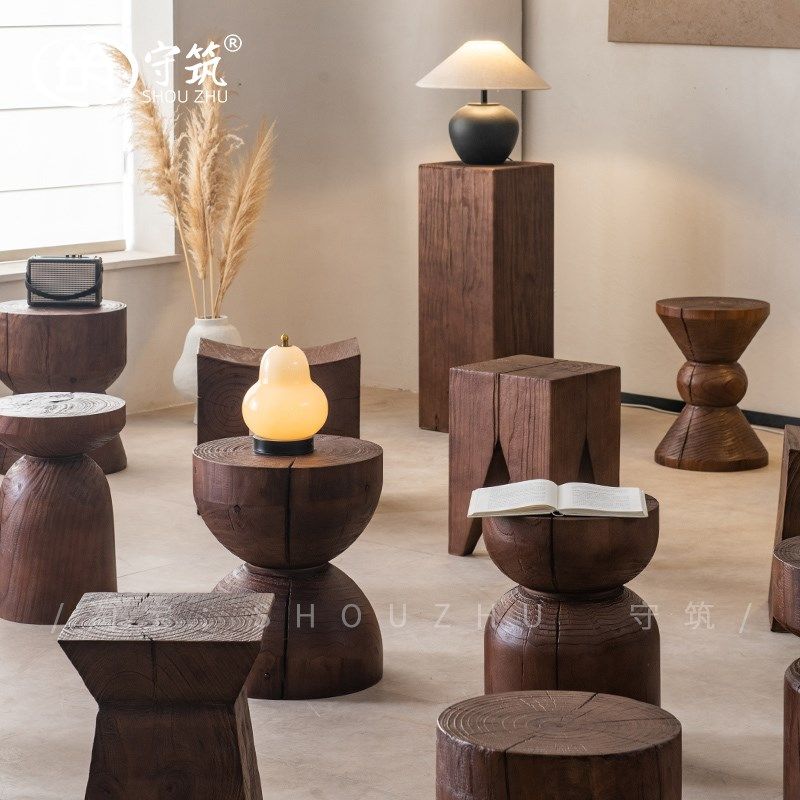 根雕矮凳换鞋凳实木墩子色民宿酒店底座边几茶几,住宅家具,根雕凳子,淘宝优惠券,粉丝福利购,淘宝优惠卷