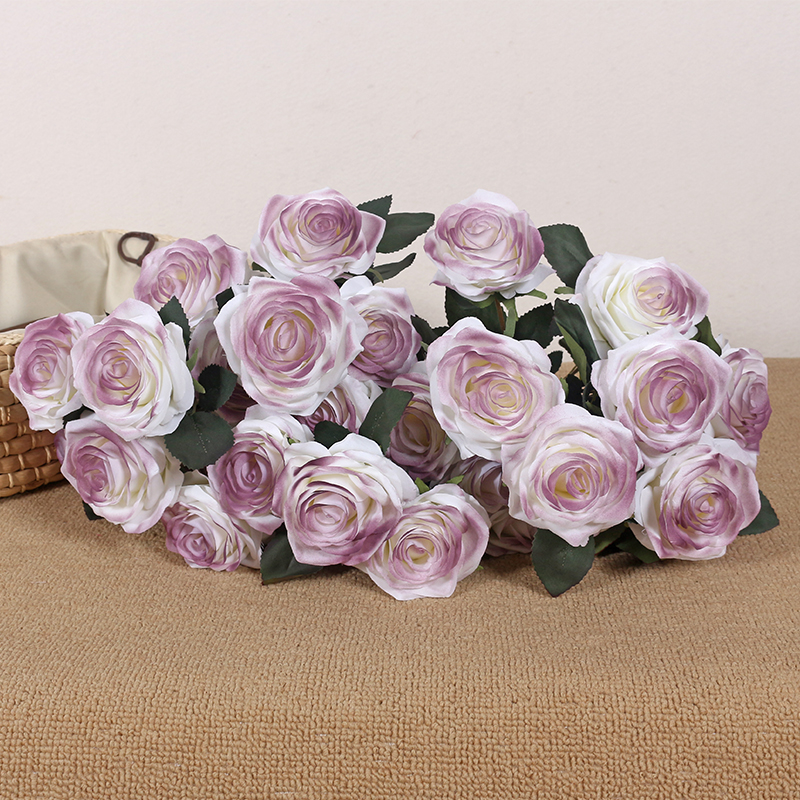 10头把束乌梅子酱玫瑰花仿真花束 花店抱抱桶diy插花素材绢布假花