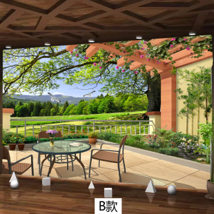 视觉延伸拓展空间风景壁画墙纸墙布客厅卧室沙发电视背景墙壁纸