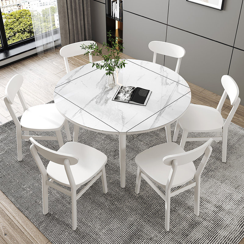 现代岩板餐桌椅大小户型实木家用两用饭桌方变圆桌,住宅家具,岩板餐桌,淘宝优惠券,粉丝福利购,淘宝优惠卷