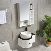 小户型浴室柜圆形洗漱台洗脸盆洗手台洗面盆落地柜智能镜