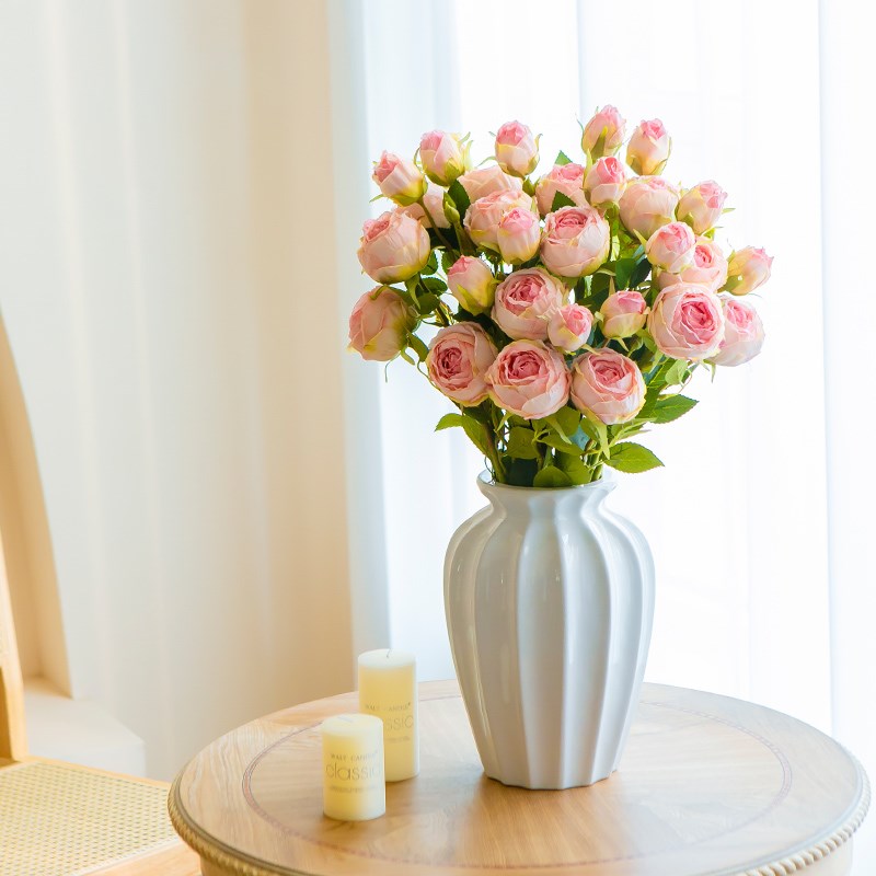玫瑰花假花仿真花摆设干花花束客厅花瓶摆件仿生花餐桌花插花花艺