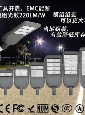 LED模组工程路灯防水IP66100W150W200W250W300W200LM可调光路灯