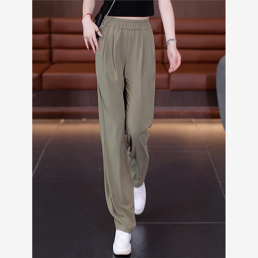 冰丝窄版阔腿裤子夏季薄