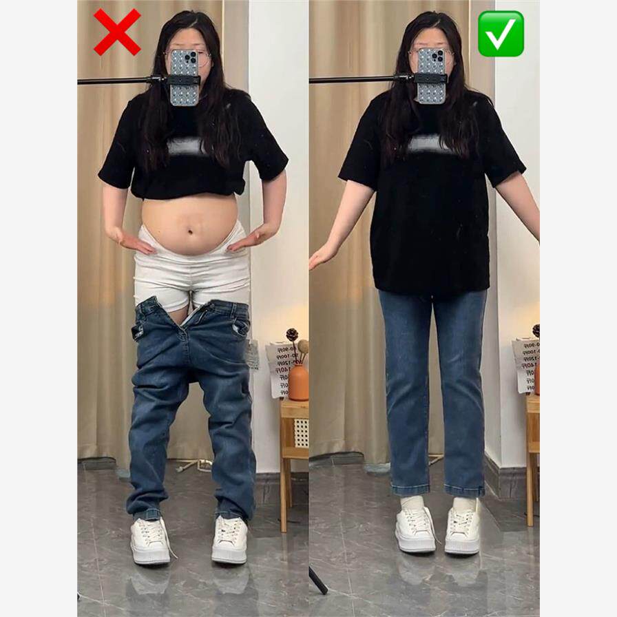 蓝灰色直筒牛仔裤女小个子夏季新款大码胖mm高腰显瘦九分烟管裤子