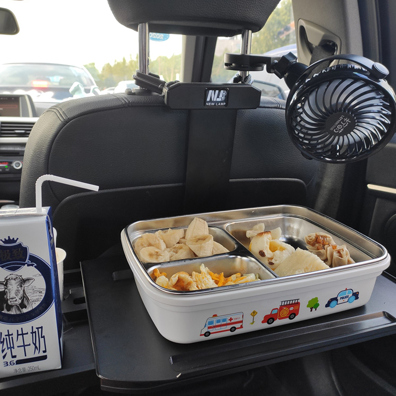 车载小桌板后排汽车餐桌儿童学生吃饭桌办公桌子折叠笔记本电脑架