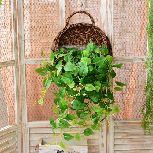 墙面墙壁遮挡装饰挂件 创意挂墙篮 壁挂盆墙上藤编悬挂盆