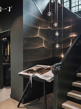 全美一丁意大利izu水滴灯酒店大堂别墅复式楼旋转楼梯间创意吊灯