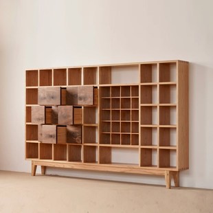 全实木多宝阁博古架结疤茶室茶杯架格子展示陈列柜新