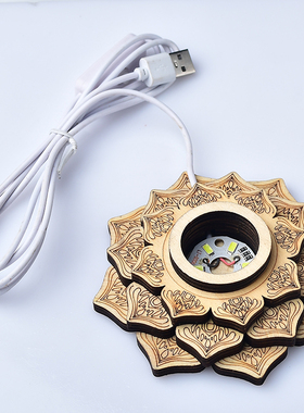 LD七彩白光小夜灯莲水晶球底座灯桶灯罩透体水晶底托U口