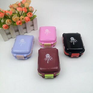 便携式旅行八格分装药盒一周大容量分药丸盒三层格分薬盒