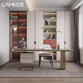 拉迷定制书柜客厅整墙全屋定制家用整体书房设计书架书桌柜子定制