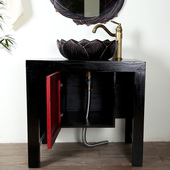 实木洗手柜创意会所洗手池田园风酒店洗手盆柜浴室柜卫生间