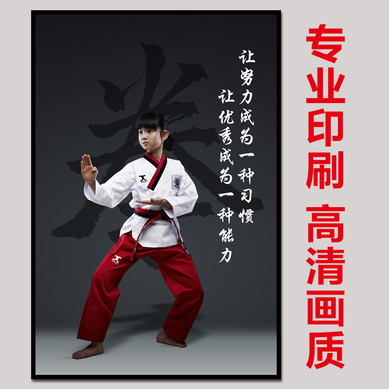跆拳道墙道馆泡沫板画形象墙精神武术馆背景墙