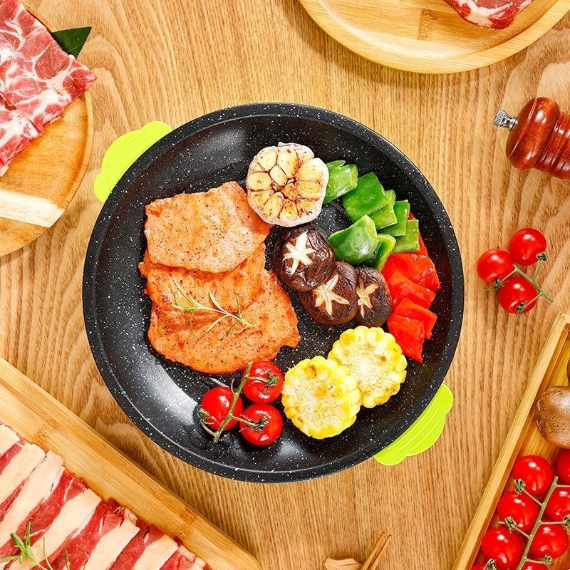 多功能电烤盘一体锅迷你电煎盘家用不粘烤肉锅小型宿舍无烟烧烤炉