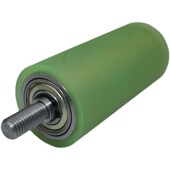 头牙输送带滚筒带轴轴承胶轮无动力滚轮静音耐磨