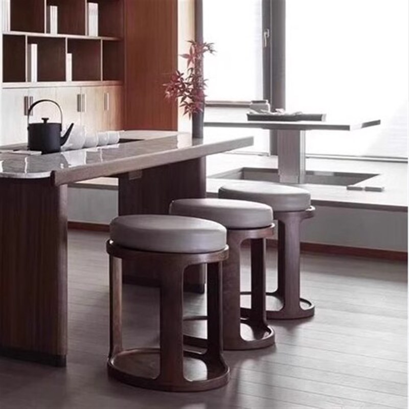 现代岩板茶桌椅白蜡木实木茶台茶几一体客厅家用家具定制