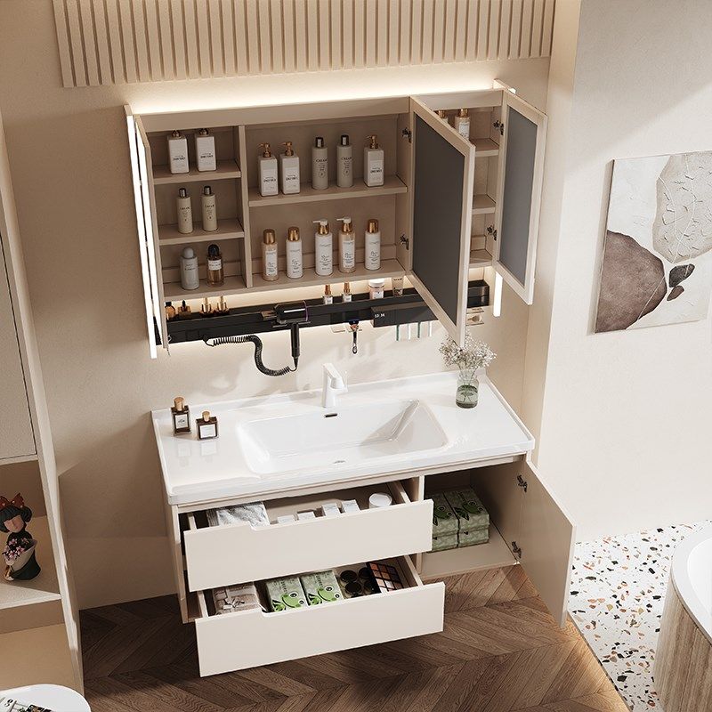 新款奶油风浴室柜陶瓷一体盆洗手盆柜洗脸池洗漱台定制,家装主材,浴室柜组合,淘宝优惠券,粉丝福利购,淘宝优惠卷