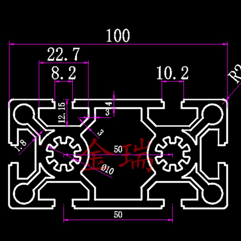 欧标1铝型材标准型设备框架铝合金*1重型材料1/槽宽