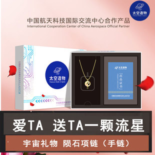 【为你摘星】陨石轻奢项链中国航天为星月玫瑰发光吊坠生日礼物