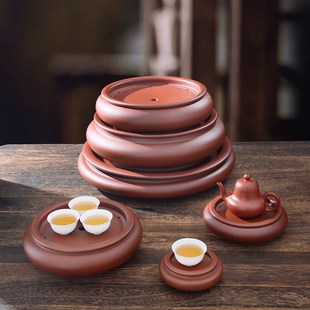 潮州手工手拉朱泥茶盘紫泥家用储水干泡台茶海托盘壶承紫砂茶船