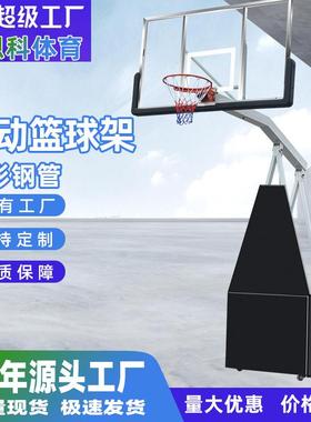 成人可移动蓝球框家用户外可调节可折叠钢化玻璃/PC板学校篮球架