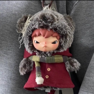 泡泡玛特小野Hirono公路日志搪胶毛绒公仔雪霜时分娃娃衣10cm套装