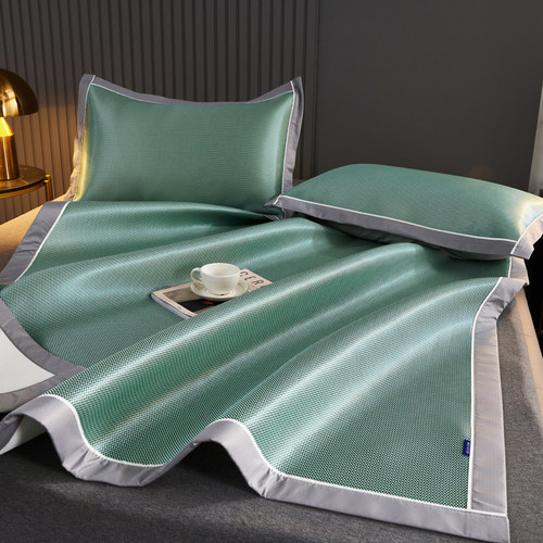 夏季冰丝凉席三件套单双人家用可水洗夏天床笠款软席子可折叠机洗